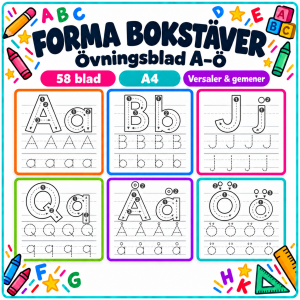 Träna på att forma bokstäver A-Ö
