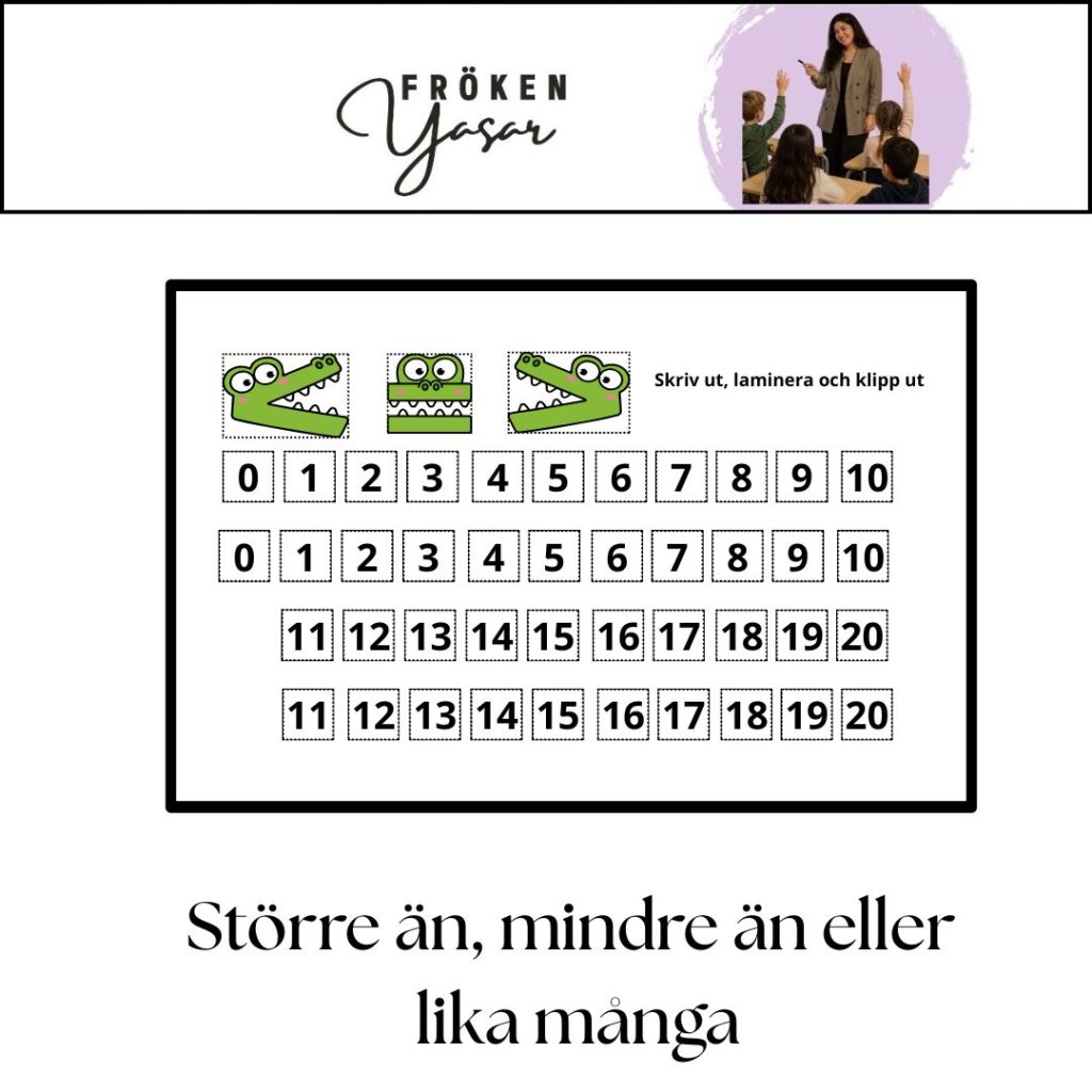 Större än, mindre än eller lika många