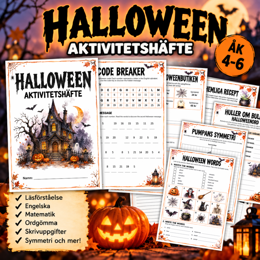 Halloween, häfte för åk 4-6