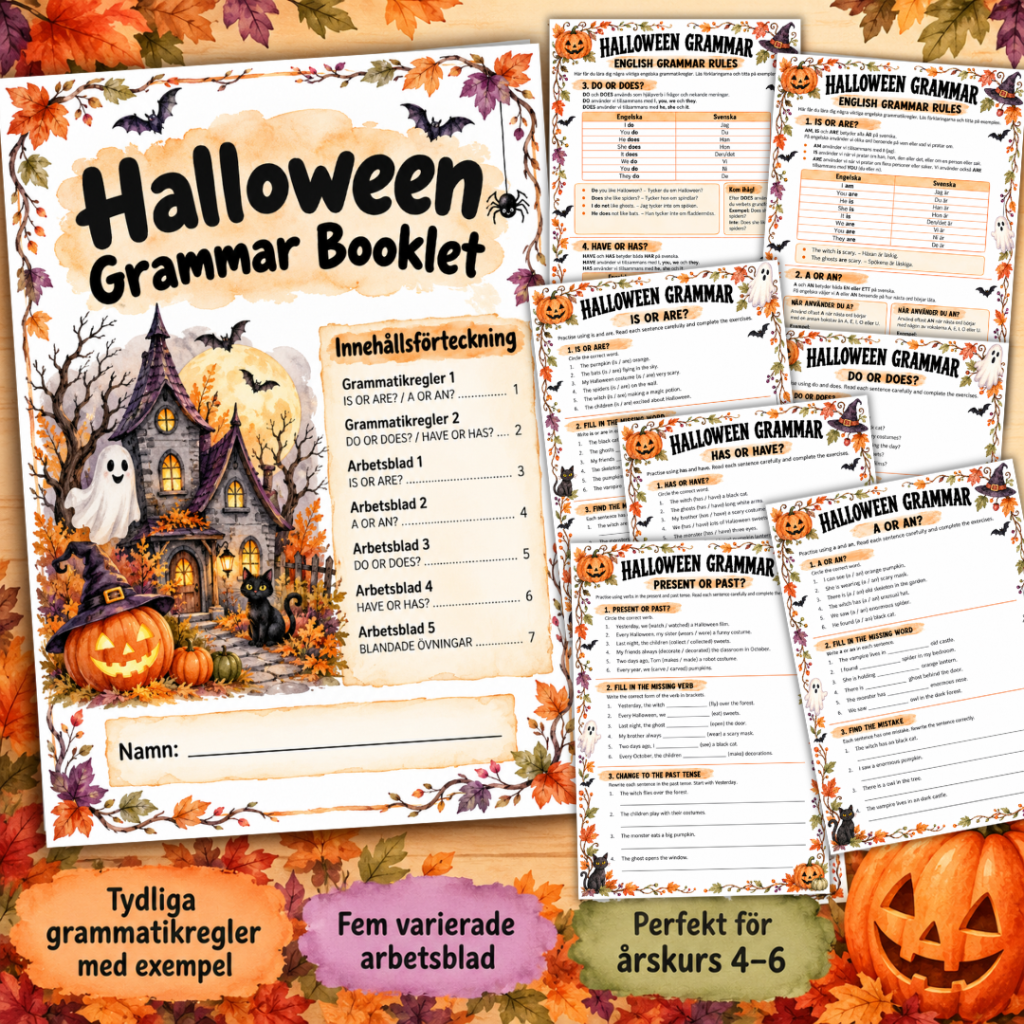 Halloween grammar booklet