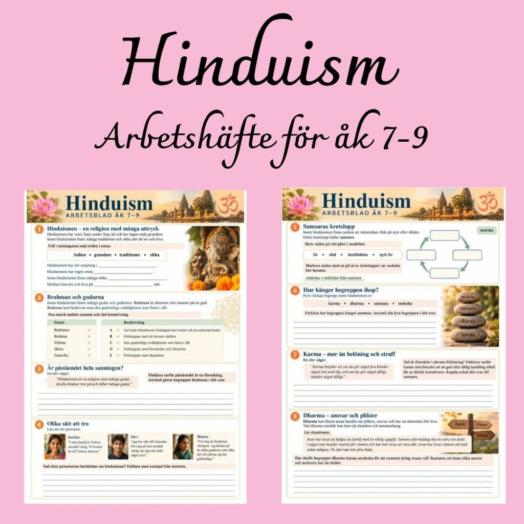 Hinduism – arbetshäfte åk 7–9 | Begrepp, tro, levd religion och resonemang