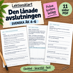 Den lånade avslutningen – klassrumsmysterium om belägg i svenska/SVA åk 4–6