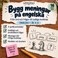 Bygg meningar på engelska | Engelska åk 4–6