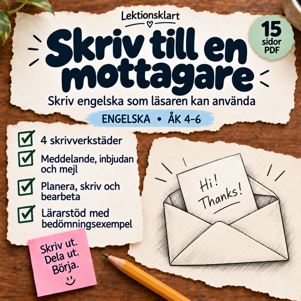 Skriv till en mottagare | Engelska åk 4–6