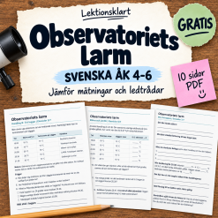 GRATIS – Observatoriets larm | Läsförståelse åk 4–6