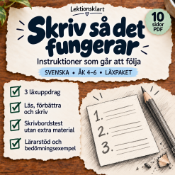 Skriv så det fungerar – instruktioner som går att följa | Läxa åk 4–6