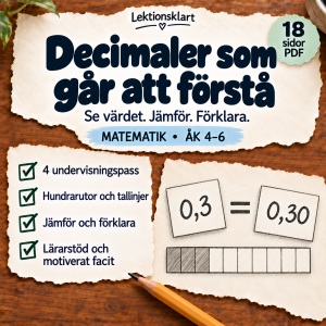 Decimaler som går att förstå – tiondelar, hundradelar och tallinjer