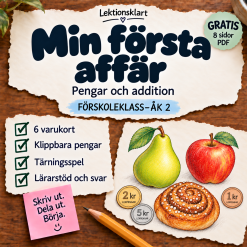 Min första affär – pengar och addition | Förskoleklass–åk 2