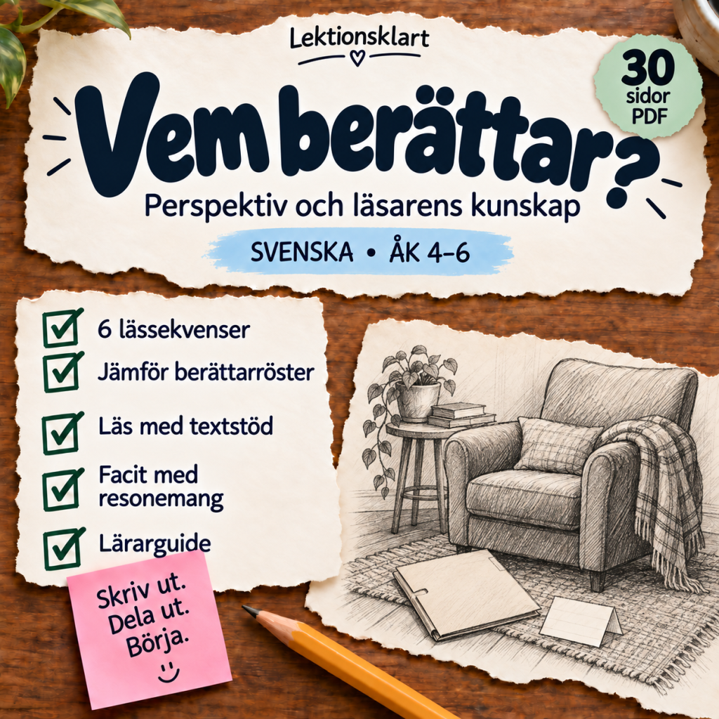 Vem berättar? – perspektiv och läsarens kunskap | Svenska åk 4–6