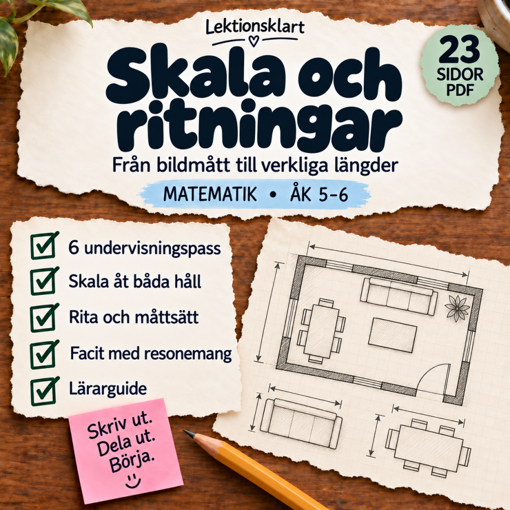 Skala och ritningar – från bildmått till verkliga längder | Matematik åk 5–6