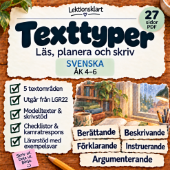 Texttyper – svenska och SVA åk 4–6