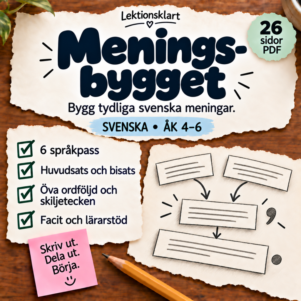 Meningsbygget – bygg tydliga meningar i åk 4–6