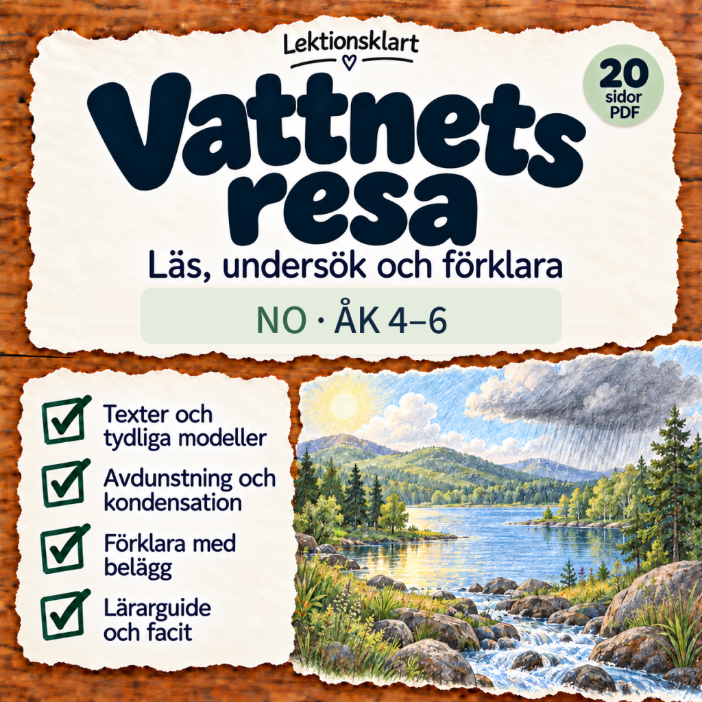 Vattnets resa – läs, undersök och förklara | NO/Kemi åk 4–6