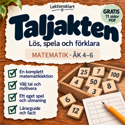 GRATIS – Taljakten | Matematikspel med motiverade val | Åk 4–6