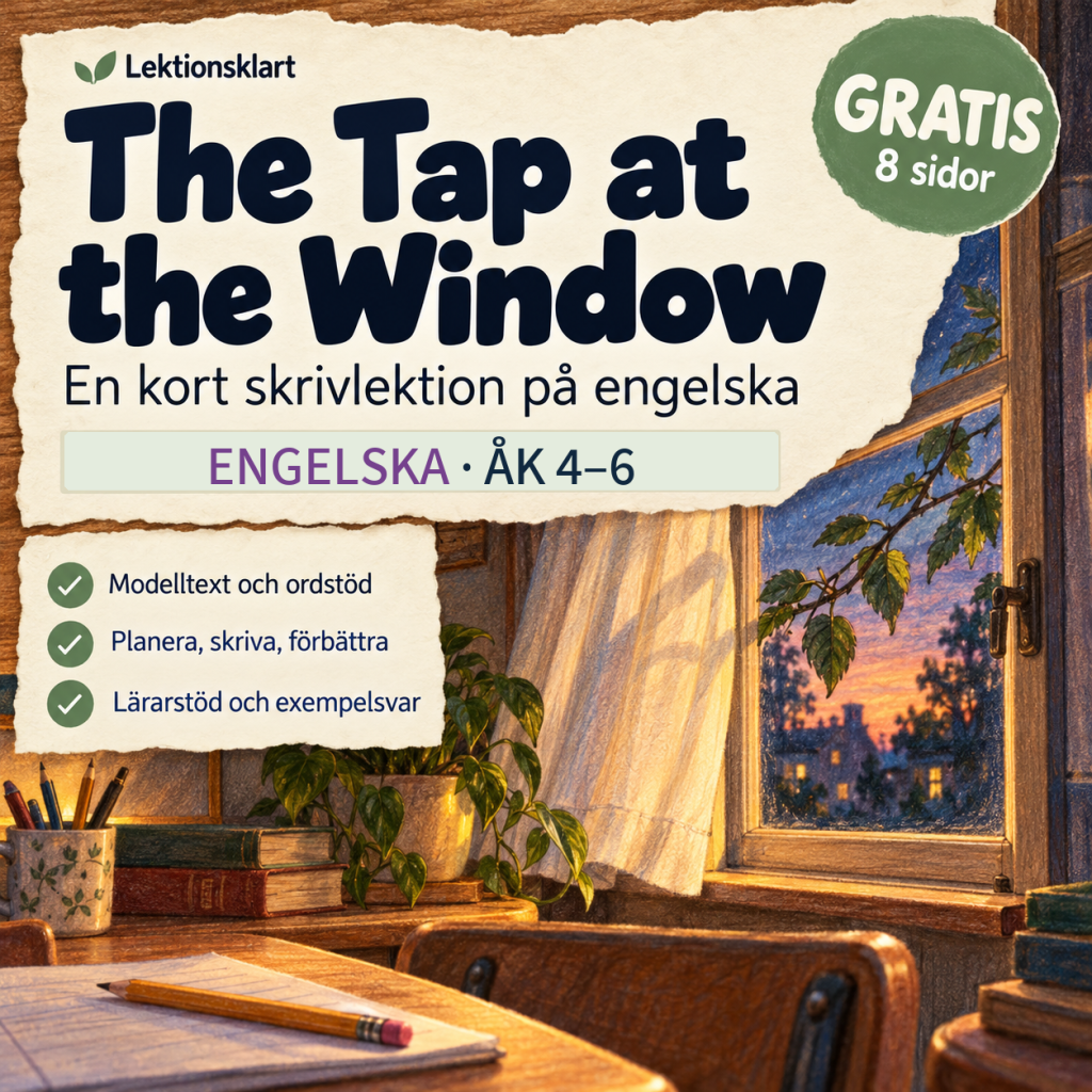 GRATIS – The Tap at the Window – en kort skrivlektion på engelska | Åk 4–6