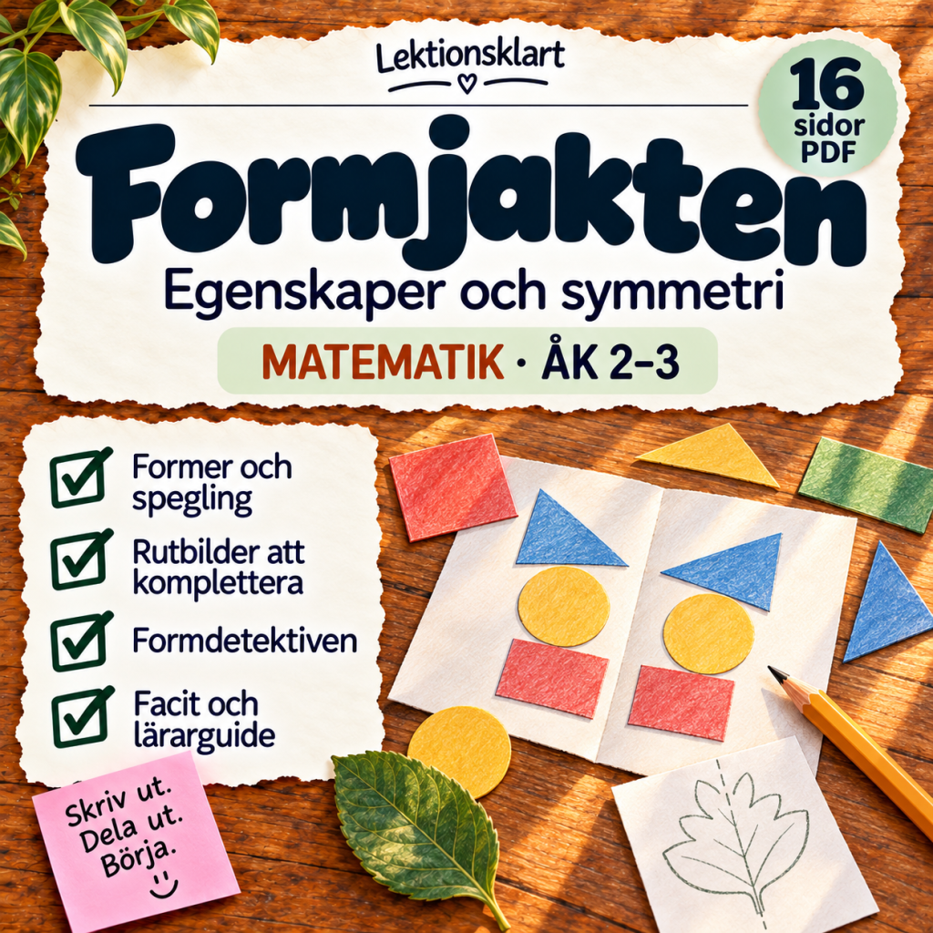 Formjakten – egenskaper och symmetri | Matematik åk 2–3