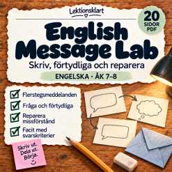 English Message Lab – clarify, respond and repair | Engelska åk 7–8