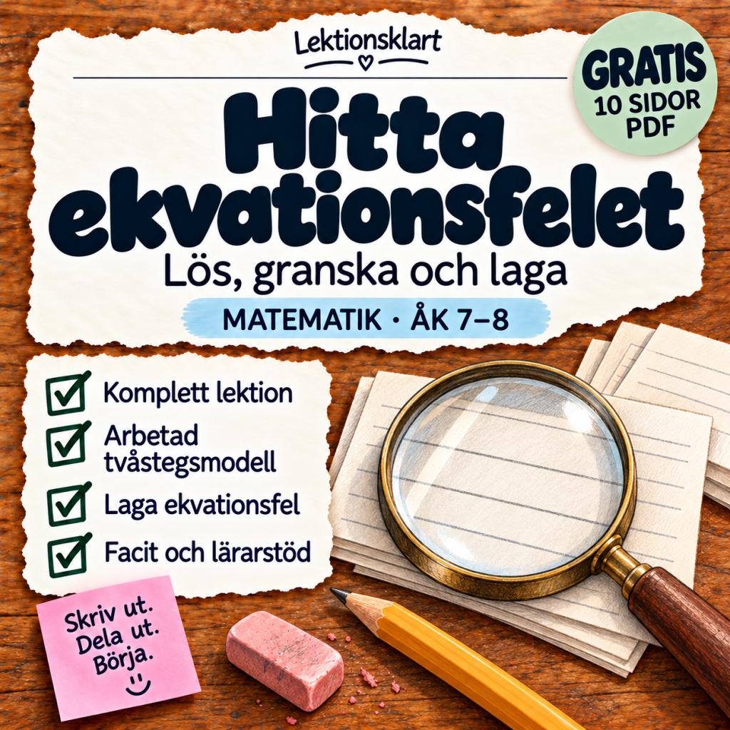 Hitta ekvationsfelet – lös och förklara | Matematik åk 7–8