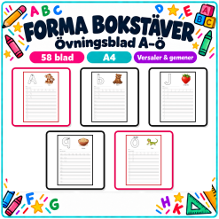 Träna på att forma bokstäver A-Ö