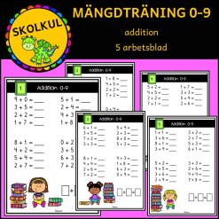 Mängdträning 0-9, 5 arbetsblad