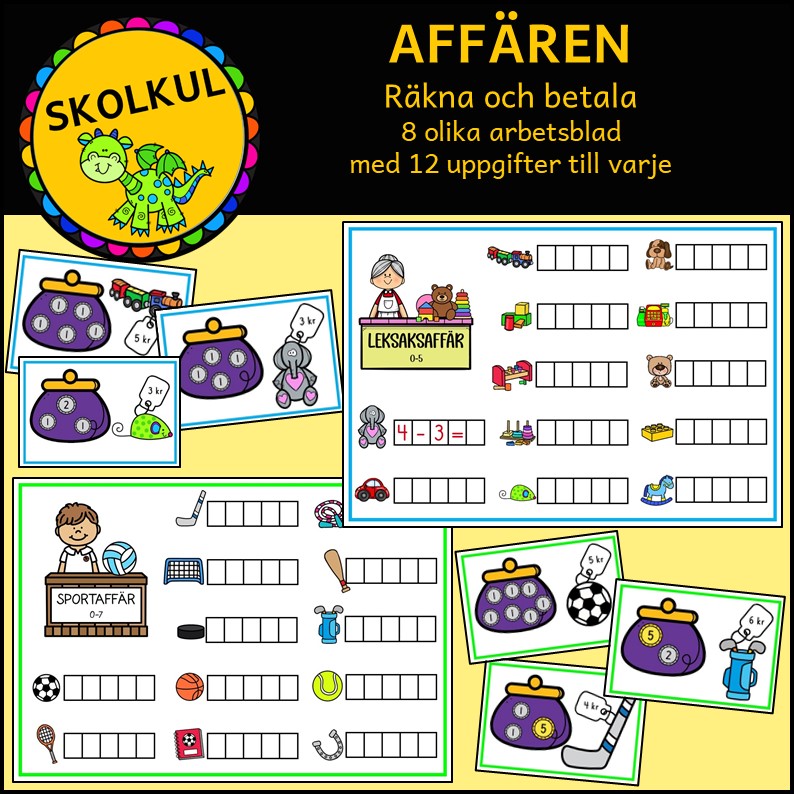 Affären – räkna och betala talområdet 0-10
