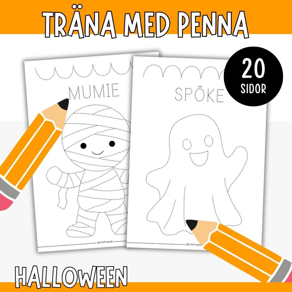 Träna med penna – Halloween (20 arbetsblad)
