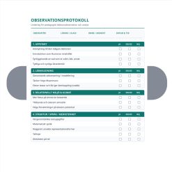 Observationsprotokoll matematik