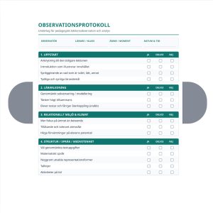 Observationsprotokoll matematik