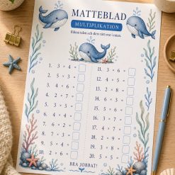 Matteblad Multiplikation - val tema