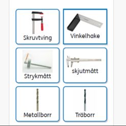 Trä och metallslöjd begreppskort