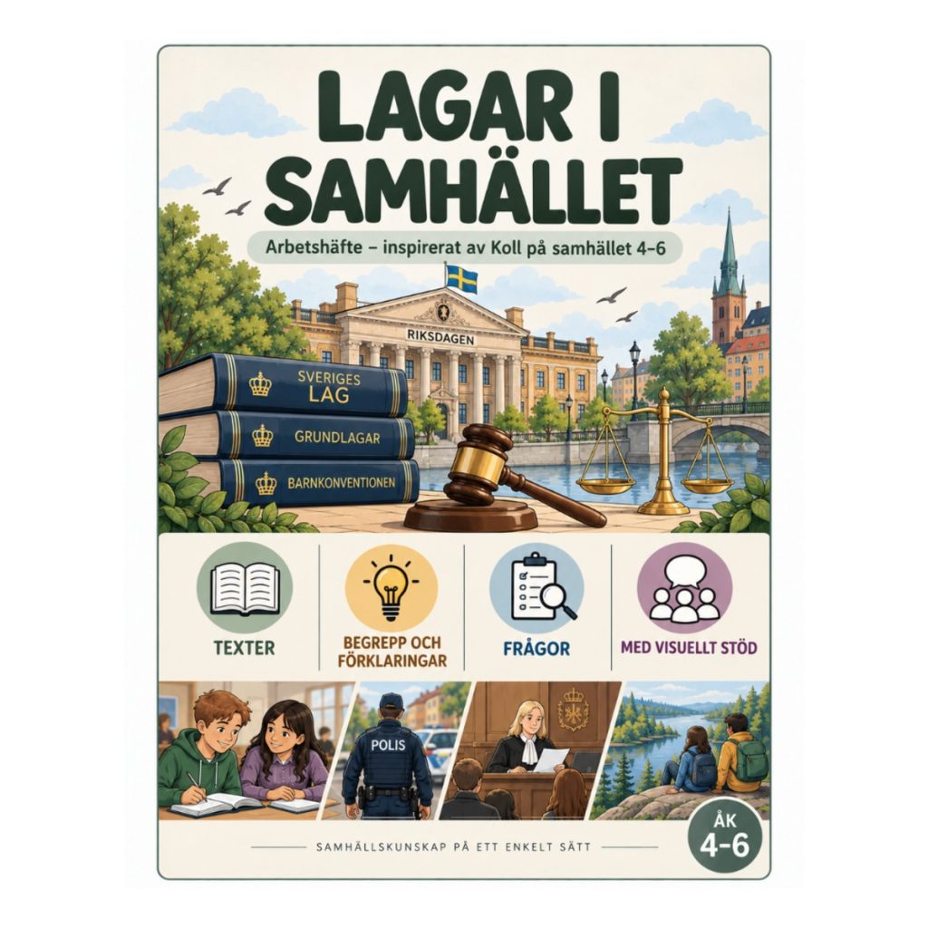 Lagar i samhället – arbetshäfte – inspirerat av Koll på samhället åk 4–6