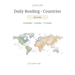 24 Countries – Reading Comprehension • 3 nivåer • 72 texter • ljudfiler ingår • Uppdaterad ht 26