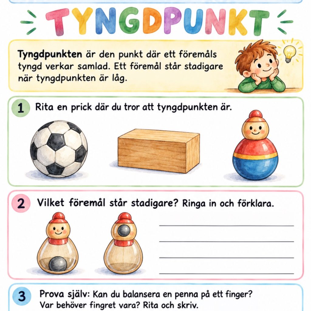 Tyngdpunkt, jämvikt och balans!