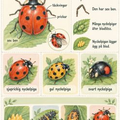 Fåglar, nyckelpiga och jordgubbe!