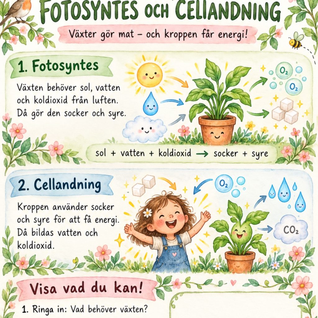 Fotosyntes och cellandning!