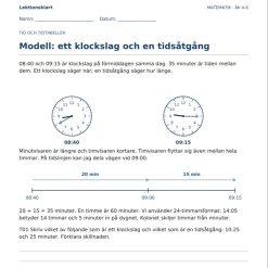 Tid och tidtabeller | Matematik åk 4-6