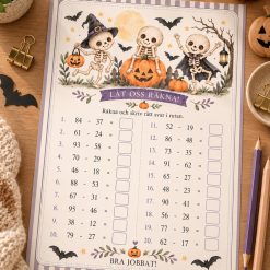 Matteblad Subtraktion - halloween tema