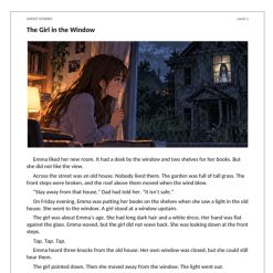 Ghost Stories – The Girl in the Window, Läsförståelse engelska åk 4–6 - Nivå 1 & 2