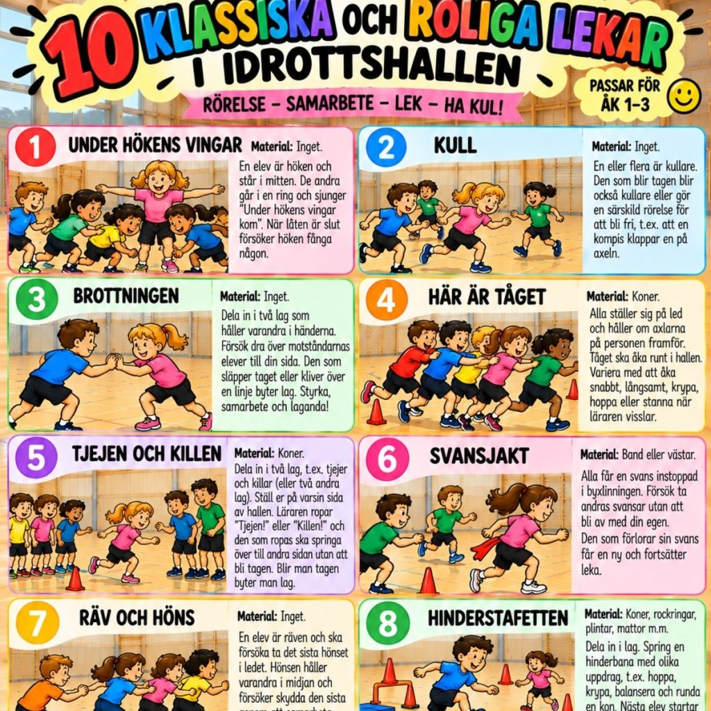Massor med idrotts tips! Lekar & hinderbanor