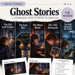 Ghost Stories – 5 spännande spökhistorier, Läsförståelse engelska åk 4–6, 2 nivåer + facit