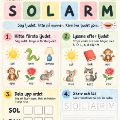 Solarm och solarmen arbetsblad!