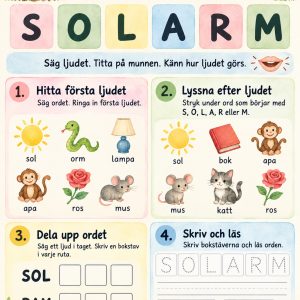 Solarm och solarmen arbetsblad!