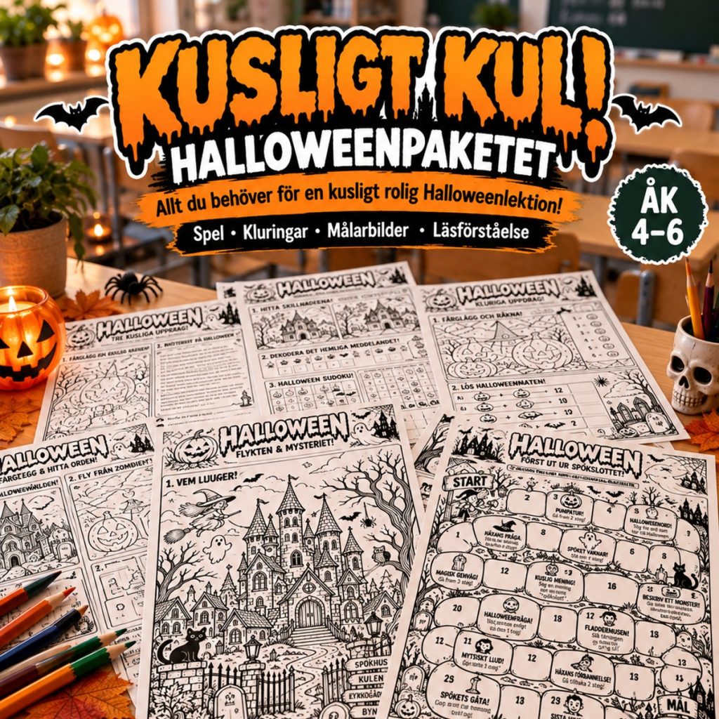 Halloweenpaketet – spel, bilder, kluringar och annat!