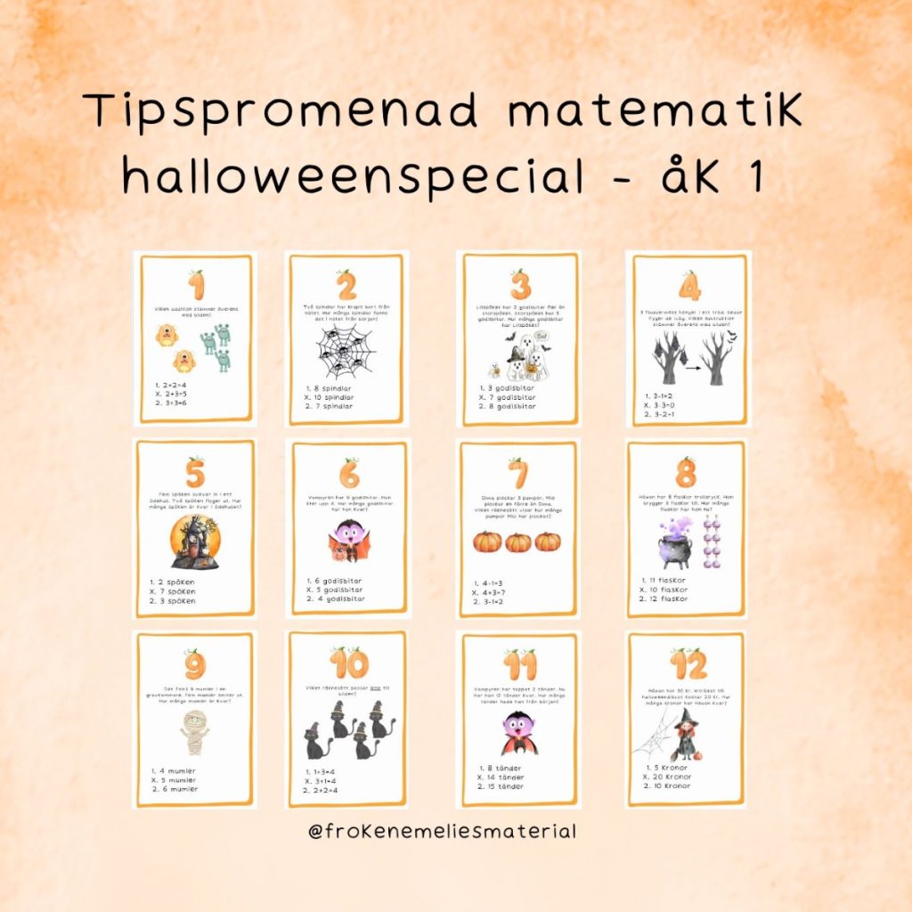 Tipspromenad matematik halloweenspecial åk 1