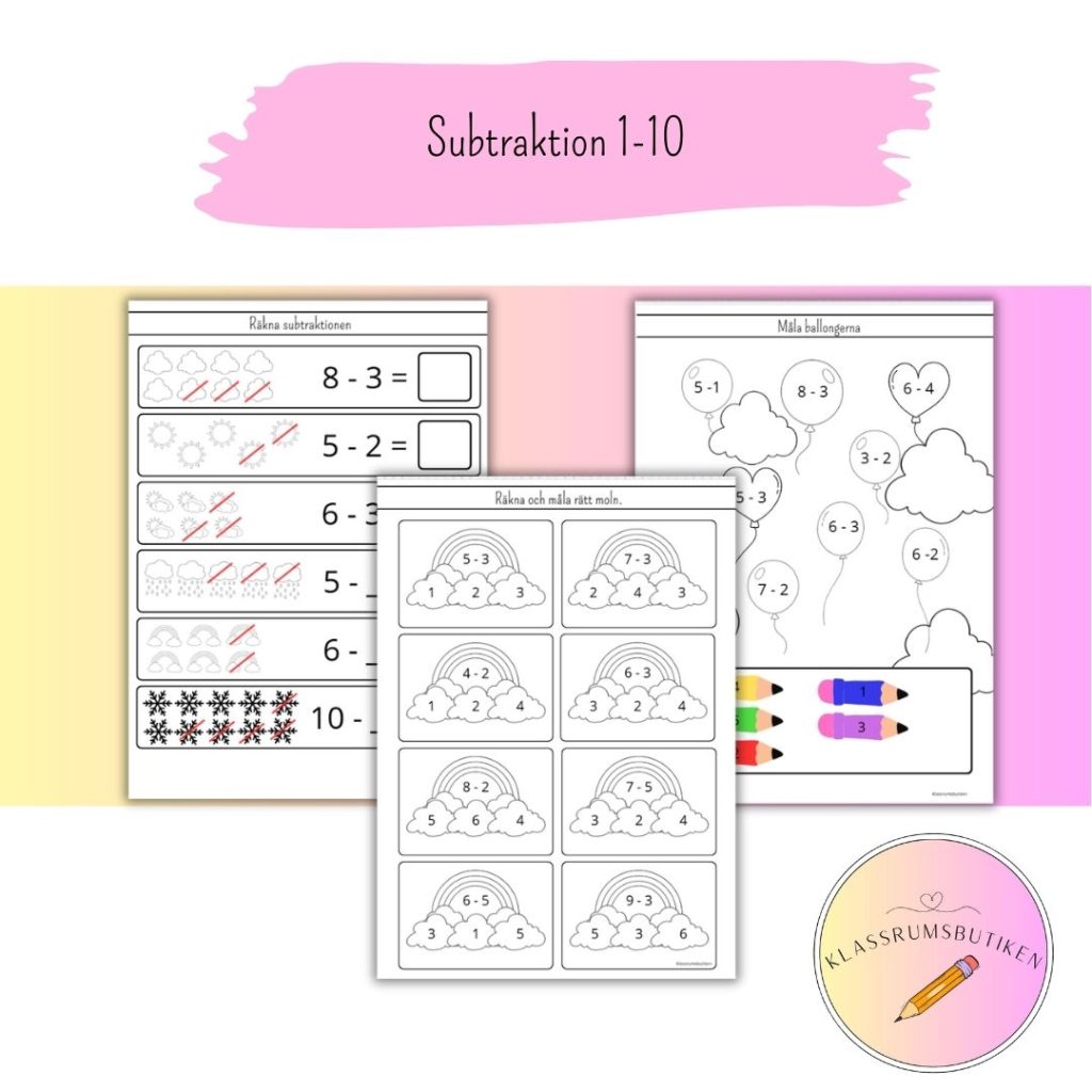 Subtraktion 1-10